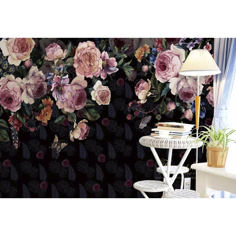 Black and sale pink floral